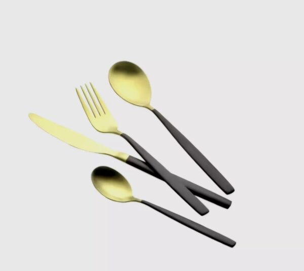 Besteckset￼Esmeyer Kiara 24-tlg✅ Edelstahl matt (schwarz/gold) – Bild 3